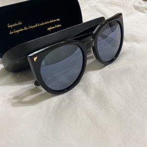 Stephane Christian Monroe Cat Eye Mirror Sunglasses in Black